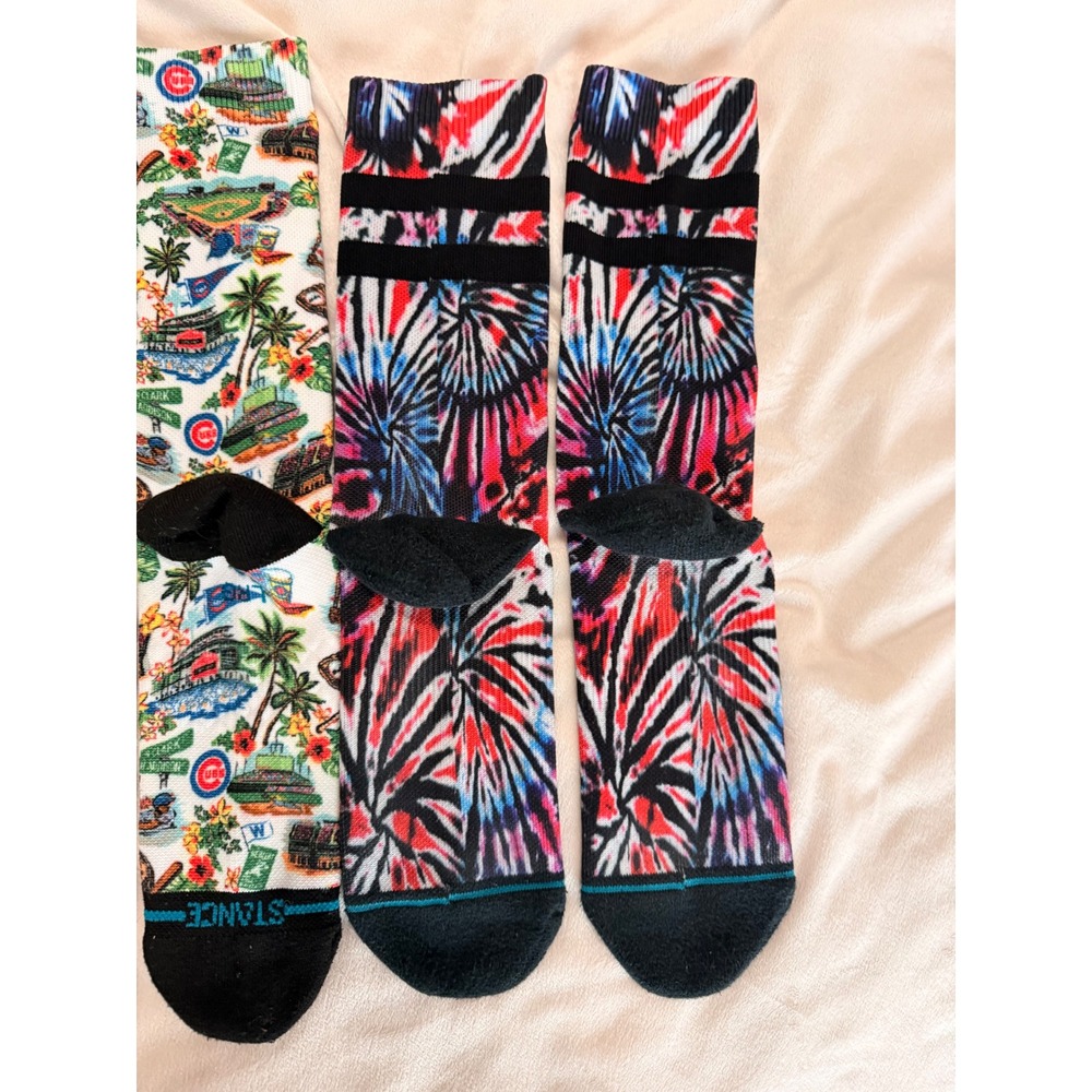 Stance Chicago Bears Cubs MLB NFL Tie Dye Crew Socks Bundle 3 Pairs Mens - Picture 7 of 8